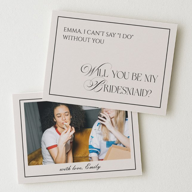 Convites Black Old Money Will You Be My Bridesmaid Card (Criador carregado)