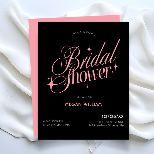 Convites Black Pink bridal shower (Criador carregado)
