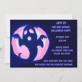 Convites Black Purple Ghost Spooky Festa Fantasma de Hallow