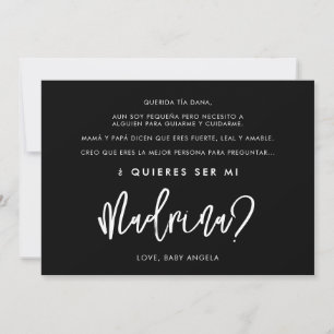 Convites Black Quieres ser mi madrina Godman card