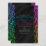Convites Black Rainbow Sparkle Glitter Confetti<br><div class="desc">Personalizar para qualquer evento.</div>