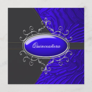 Convites Black Royal Zebra Quinceanera
