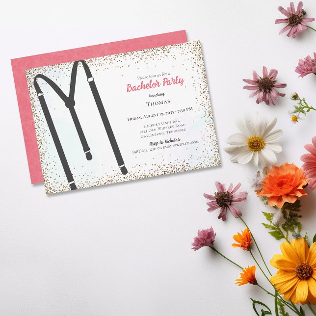 Convites Black Suspender Bachelor Party (Criador carregado)