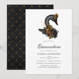 Convites Black Swan Quinceañera
