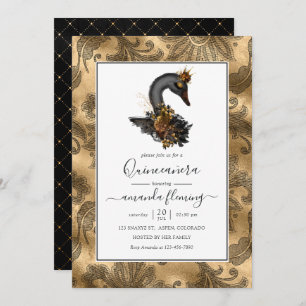 Convites Black Swan Quinceañera