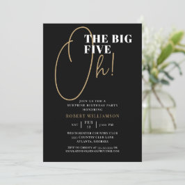 Convites Black The Big Seis Oh 60th Surpresa Aniversário