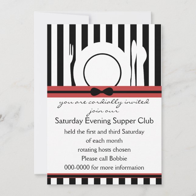 Convites Black Tie Supper Club (Frente)