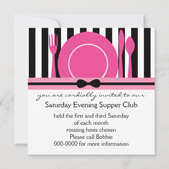 Convites Black Tie Supper Club (Frente)