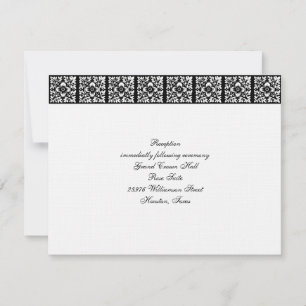 Convites Black Tie Wedding Invitation Reception Card