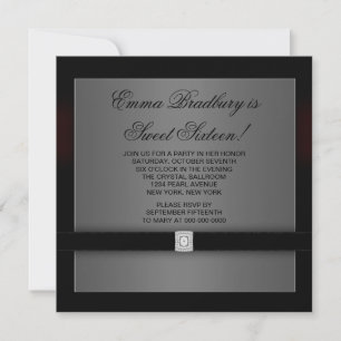 Convites Black Velvet Diamond Sweet Sixteen