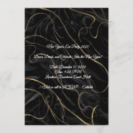 Convites Black Velvet New Year Invitation – Editable