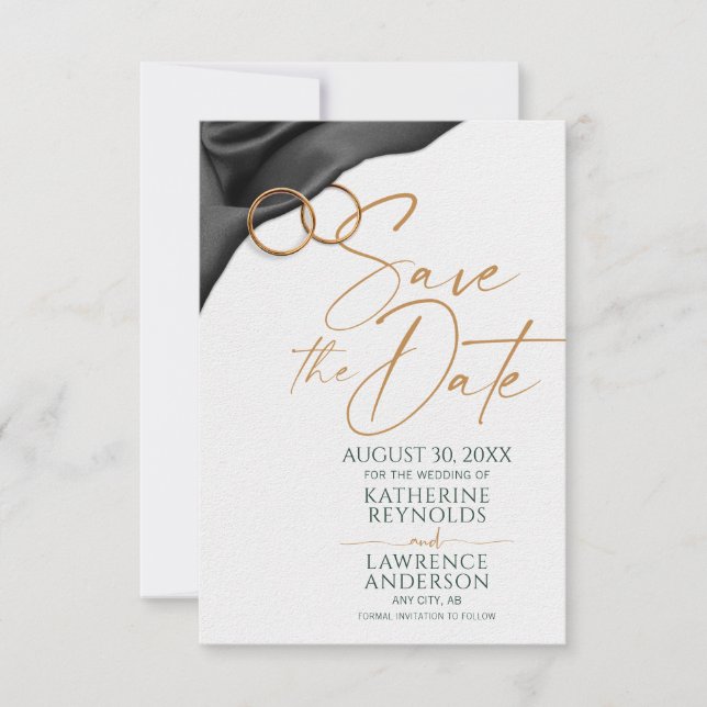 Convites Black Velvet Save the Date (Frente)