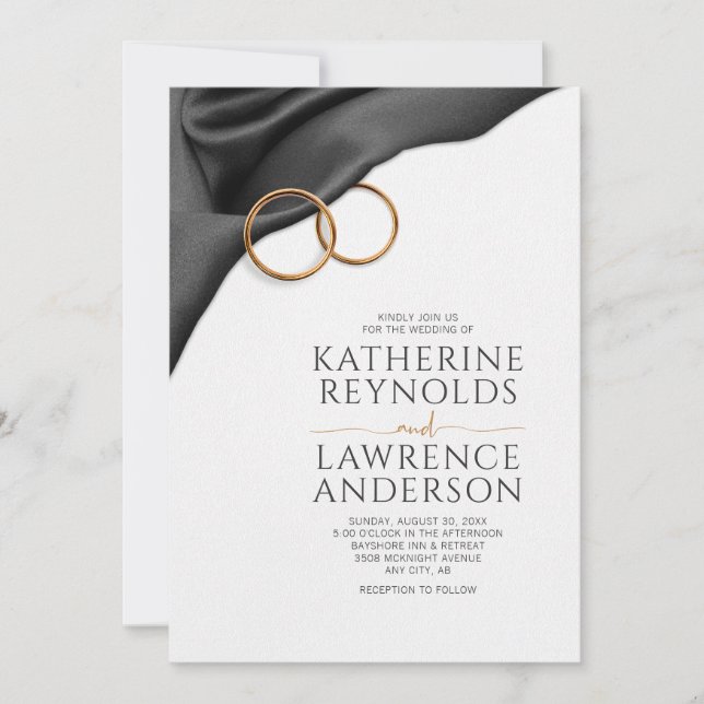 Convites Black Velvet Wedding Invitation (Frente)