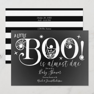 Convites Black & White BOO Chá de Bebê Elegante