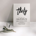 Convites Black & White | Festa de Aniversário Chic Trinta 3<br><div class="desc">Celebre seu dia especial com este convite de aniversário de 30 anos simples e elegante. Este design apresenta uma escrita à pincel chic com um layout limpo na combinação de cores preto e branco. Mais designs disponíveis na minha loja BaraBomDesign.</div>