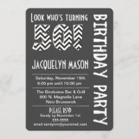 Black/White Look Who's Turning 50 Birthday Conite