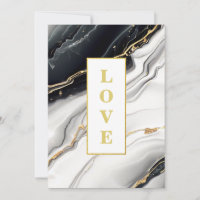 *~ BLACK WHITE LOVE AR66 QR + RSVP Agate Wedding