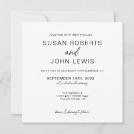 Convites Black & White Modern Wedding Invitation