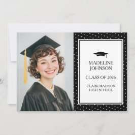 Convites Black & White Photo 2026 Graduation Announcement