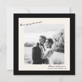Convites Black White Photo Wedding Save the Date