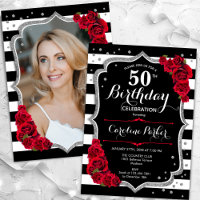 Black White Stripes Silver Red Foto 50º Aniversári