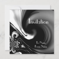 Convites Black & White Style Abstract Metal 2