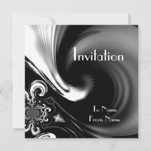 Convites Black & White Style Abstract Metal 2