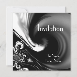 Convites Black & White Style Abstract Metal 2