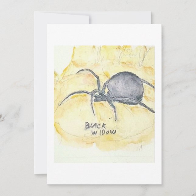 Convites Black Widow Greeting Card (Frente)