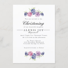 Convites Blackberry | Watercolor Wreath Christening