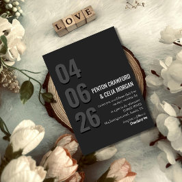 Convites Blackout Date - Minimalist Wedding Invitation