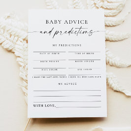 Convites BLAIR Modern Boho Baby Advice and Predictions Card