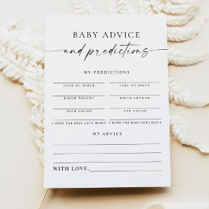 Convites BLAIR Modern Boho Baby Advice and Predictions Card