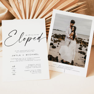 Convites BLAIR Modern Boho Photo We Eloped Reception