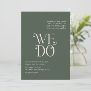 Convites Blaire Moss Green Modern Wedding