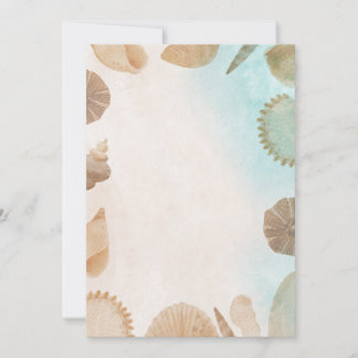 Convites Blank Seaside Summer Blue Elegant Pretty Wedding