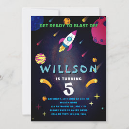 Convites Blast Off Space Birday