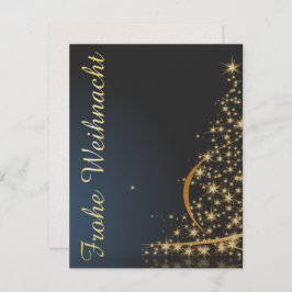 Convites Blaues Weihnachtsmočimit goldenem Weihnachtsbaum