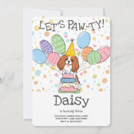 Convites Blenheim Cavalier King Charles Spaniel Birthday