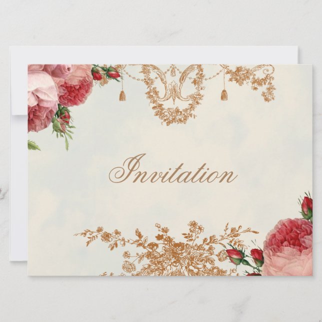 Convites Blenheim Rose - Paisagem do Céu de Verão (Frente)