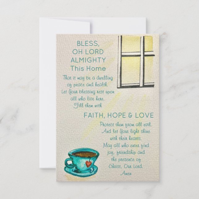 Convites Bless This Home – Prayer Card - Note Card (Frente)