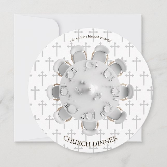 Convites Blessed Evening Christian Dinner Invitation (Frente)