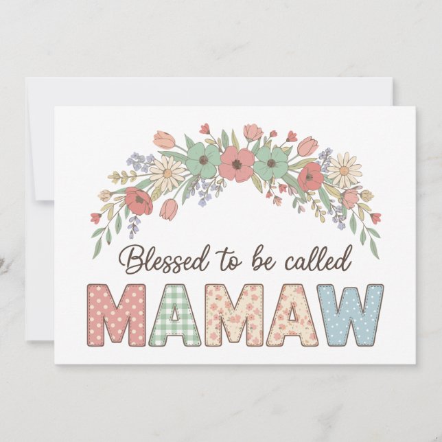 Convites Blessed to be called Mamaw (Frente)