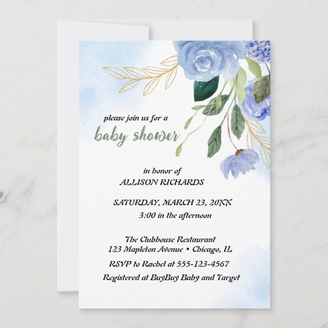 Convites bleu cartes postales (Frente)