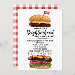 Convites Bloco de CHURRASCO Festa Hambúrguer Vizinhança de