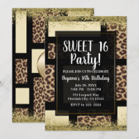 Bloco de Cor Creme Marfim Preto & Leopardo Chita