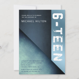 Convites Bloco de cor do rancor azul doce dezesseis