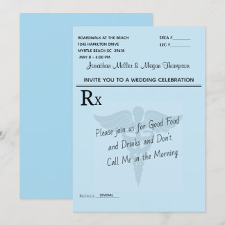 Convites Bloco de Prescrição Médica Celebração de Casamento