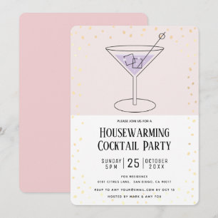 Convites Bloco Rosa Blush Parte Cocktail de aquecimento dom