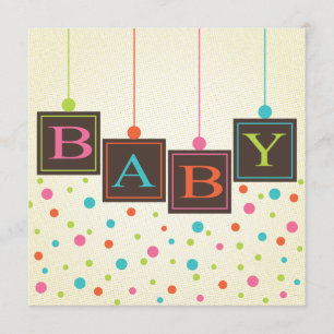 Convites Blocos de cores do BABY brilhante Chá de fraldas 